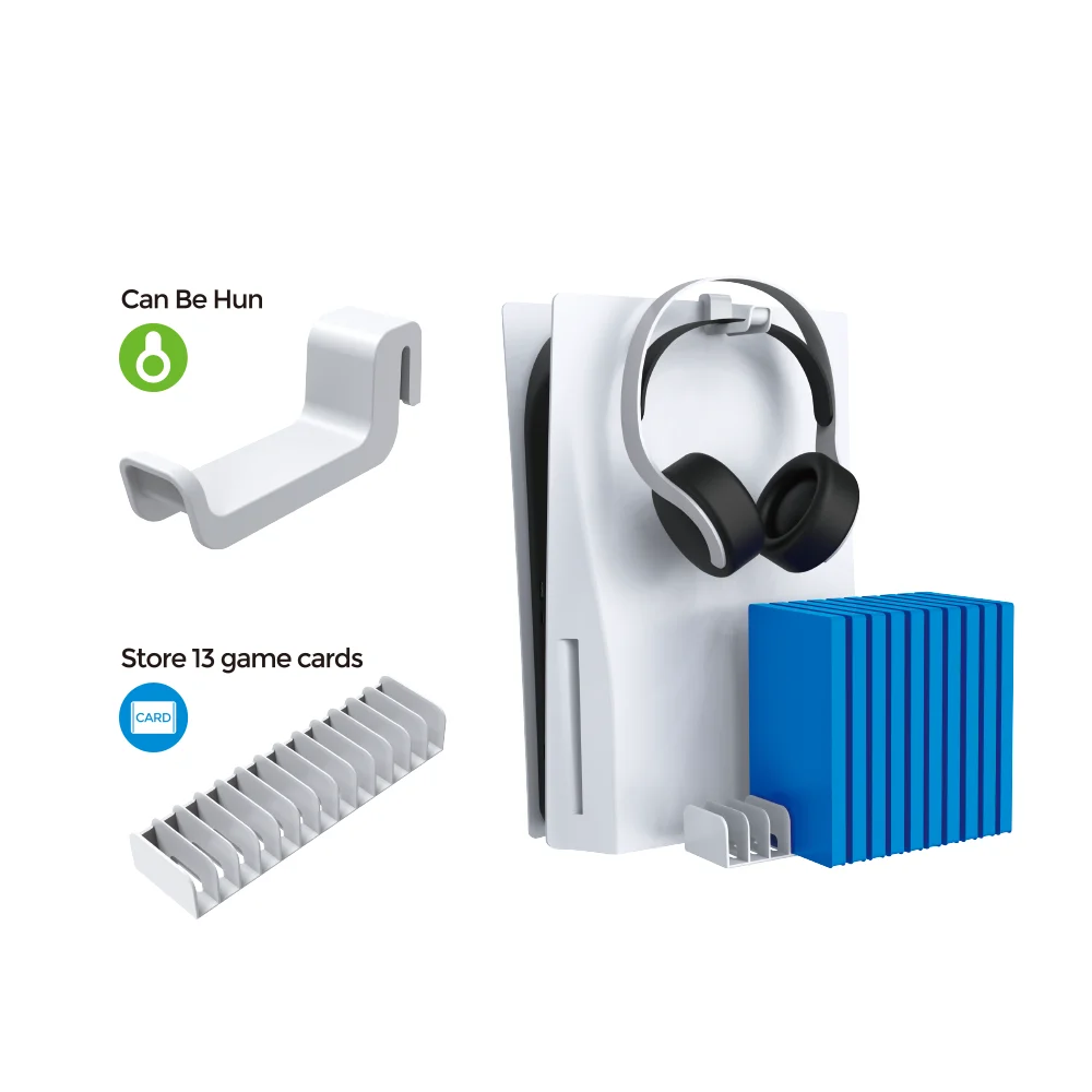 

Game Accessories Headset Storage Rack Small Size Portable Discs Storage Stand For Ps5 Durable Headset Hanging Bracket Abs