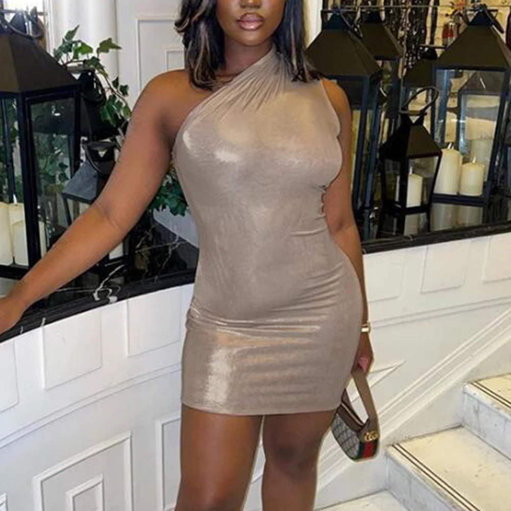 

Women Pu Leather Strapless Dress Sexy Wrap Chest Hip Wrap Bodycon Slim Sleeveless Solid Prom Ladies Luxury Elegant Dresses