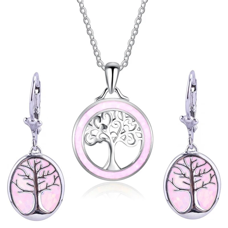 Модное женское ожерелье с подвеской в виде дерева жизни искусственным зеленым