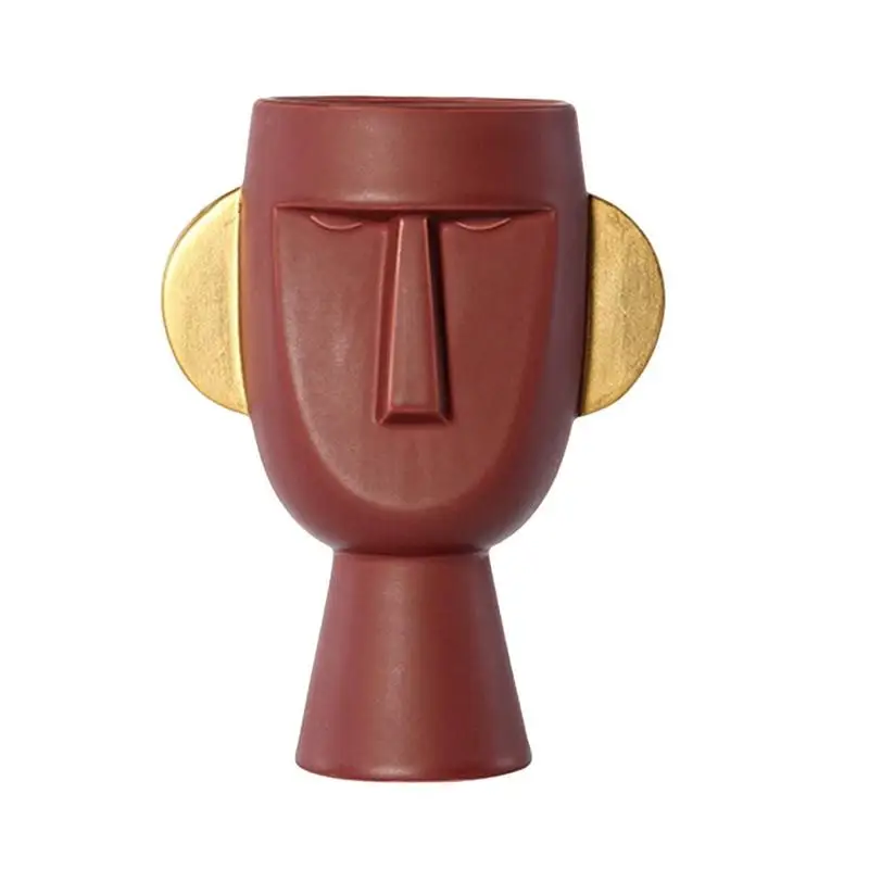 

Face Art Ceramic Vase Floral Vase Face Sculpture Desktop Decoration Decorative Flower Vase For Wedding Party Home Bedroom