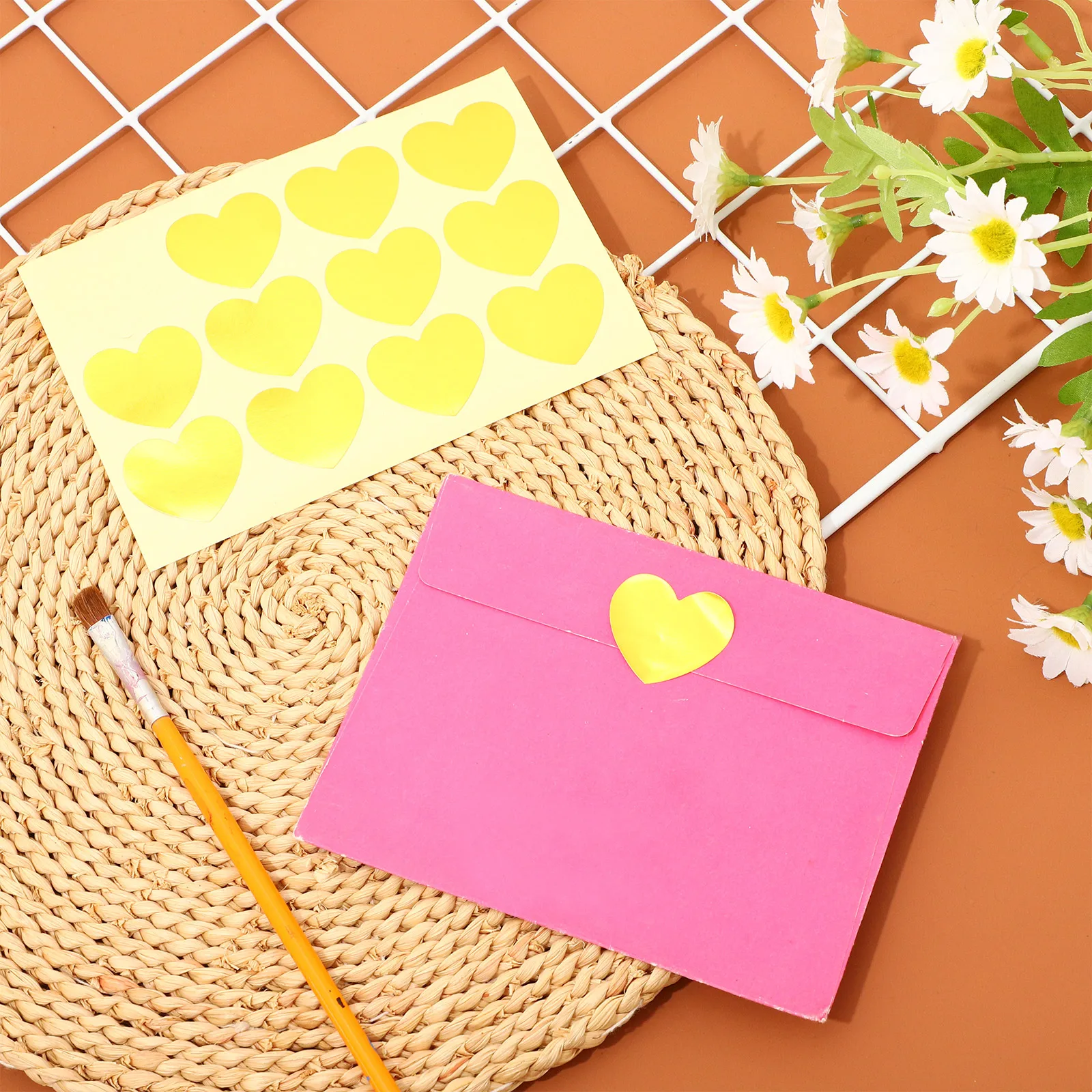 

10 листов, золотистые наклейки-этикетки