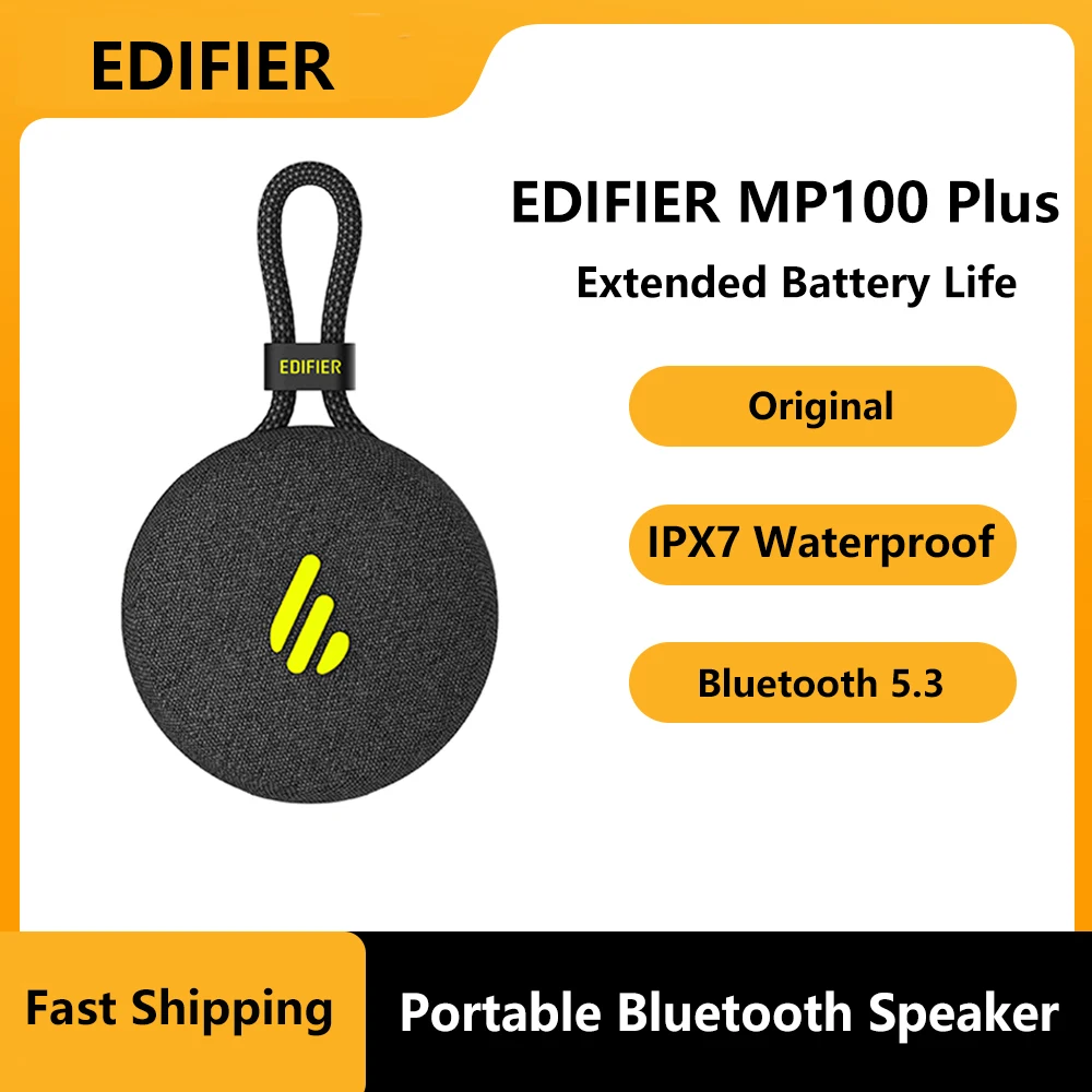 

EDIFIER Original MP100 Plus Speaker Bluetooth 5.3 Surround Sound System Outdoor Speakers IPX7 Waterproof Rating Extended Battery