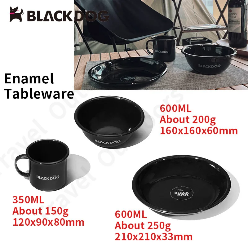 

Naturehike-BLACKDOG Ultralight Picnic Enamel Tableware 350ml/600ml Cup/Bowl/Plate Outdoors Camping Portable Food Container