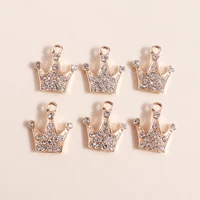 10pcs fashion crystal crown charms pendants for jewelry making diy earrings necklace handmade bracelets crafts accessories