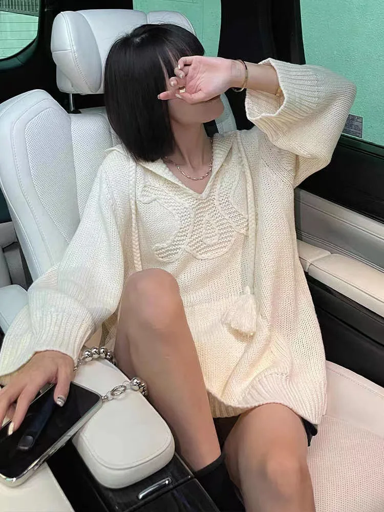 

Корейские шикарные осенние толстовки, Игривый пуловер карамельных цветов с круглым вырезом и длинным рукавом, вязаный свитер, Топ для женщи...