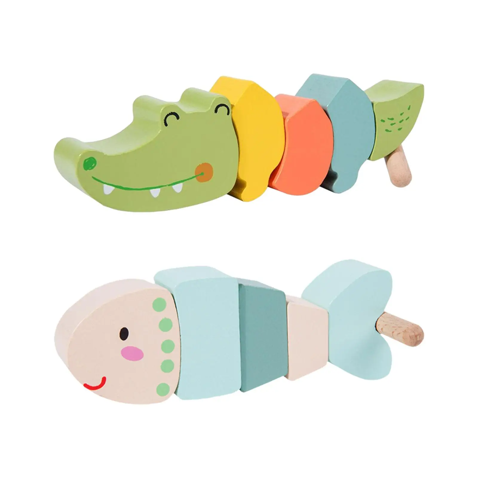 

Wooden Animals String Threading Beads Early Learning for Trip Preschool Baby