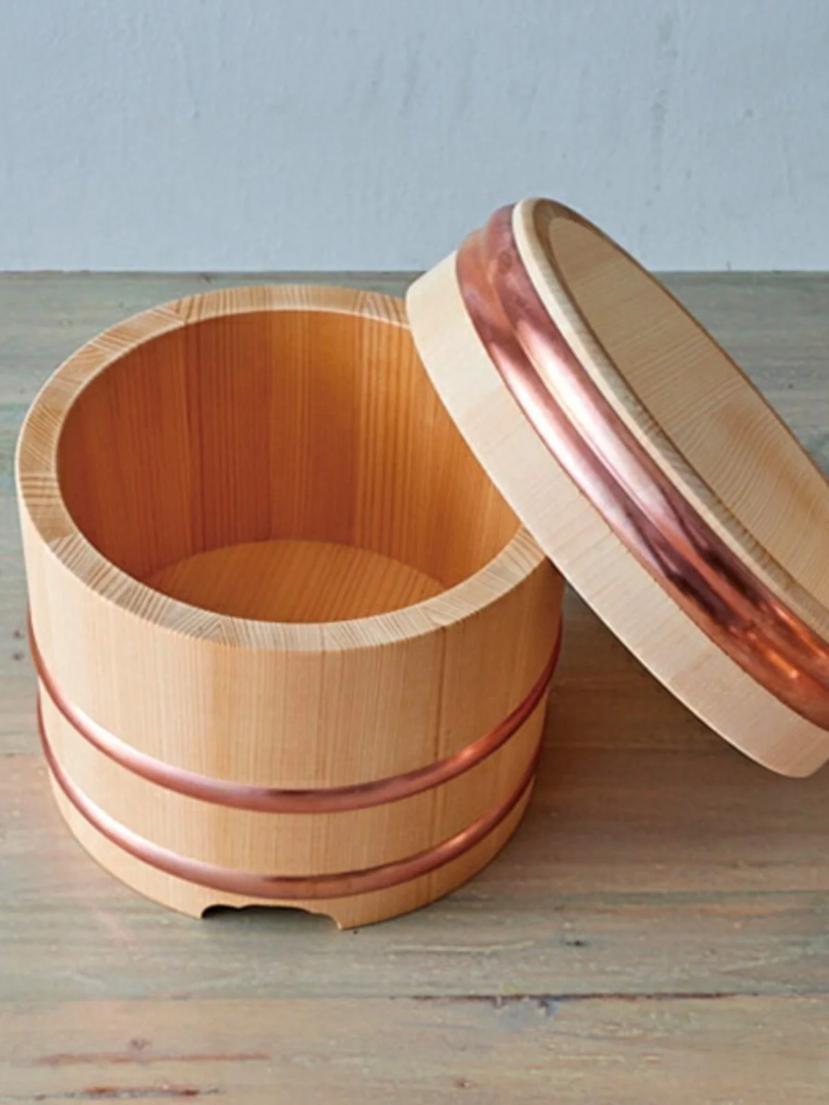 Ручная работа традиционный Медный Круглый Ковш для риса с кольцом