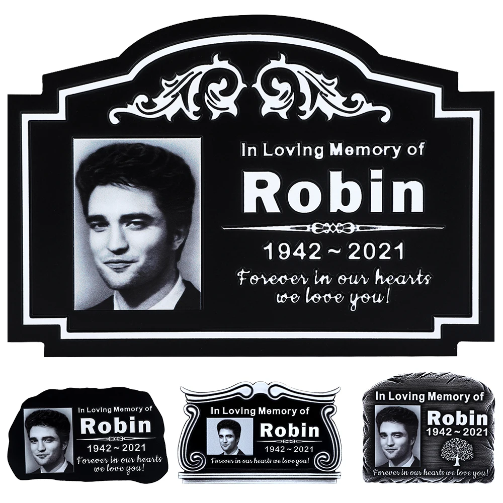 

Personalized Memorial Plaque With Photo Acrylic Metal Custom Engraved Funeral Remembrance Human Pets Plaques For Loved Ones Lost