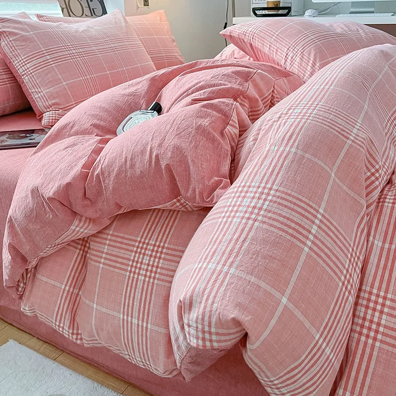 

Simple RED-COLOR Cotton Wash Quilt Cover