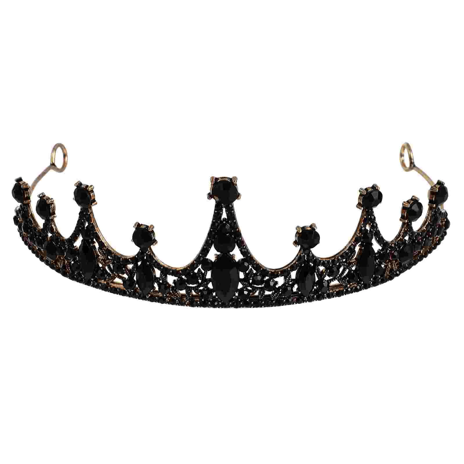 

Повязка на голову с черной короной, изысканный головной убор для невесты в стиле ретро на день рождения, свадебный аксессуар, свадебные аксессуары