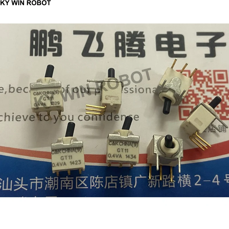 

1PCS/LOTS Imported U.S. C&K GT11MABE miniature waterproof knob switch curved foot 5 feet 2 gear rocker rocker 0.4VA