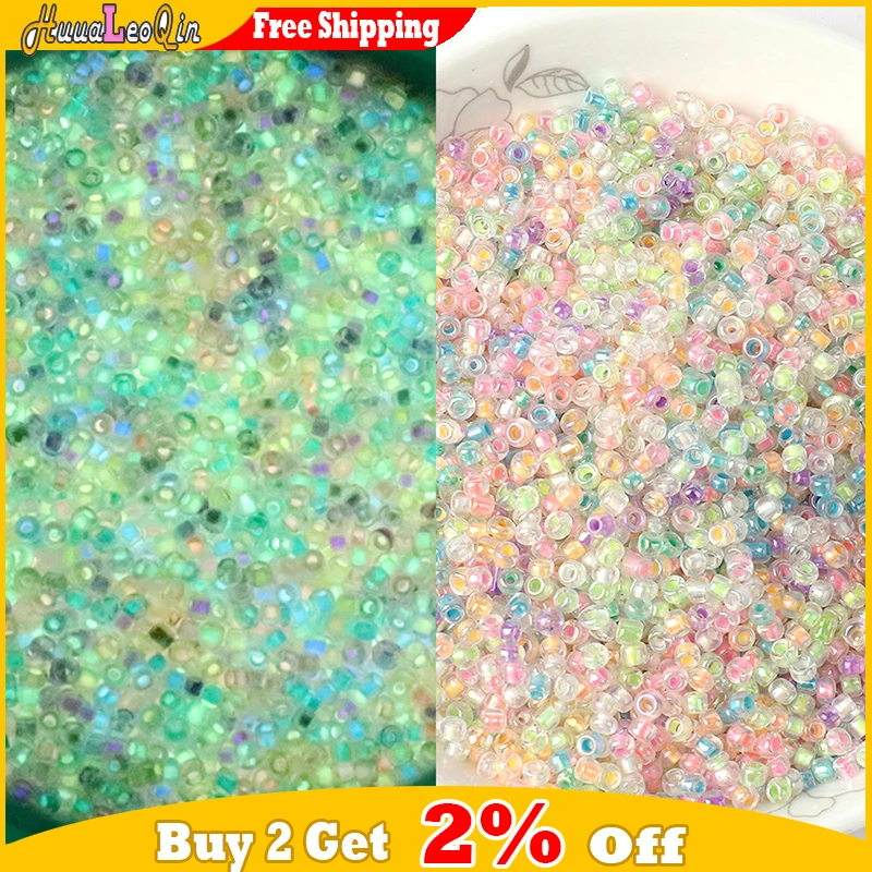 165 шт./лот 3 мм светящиеся прозрачные стеклянные бусины японская форма 8/0