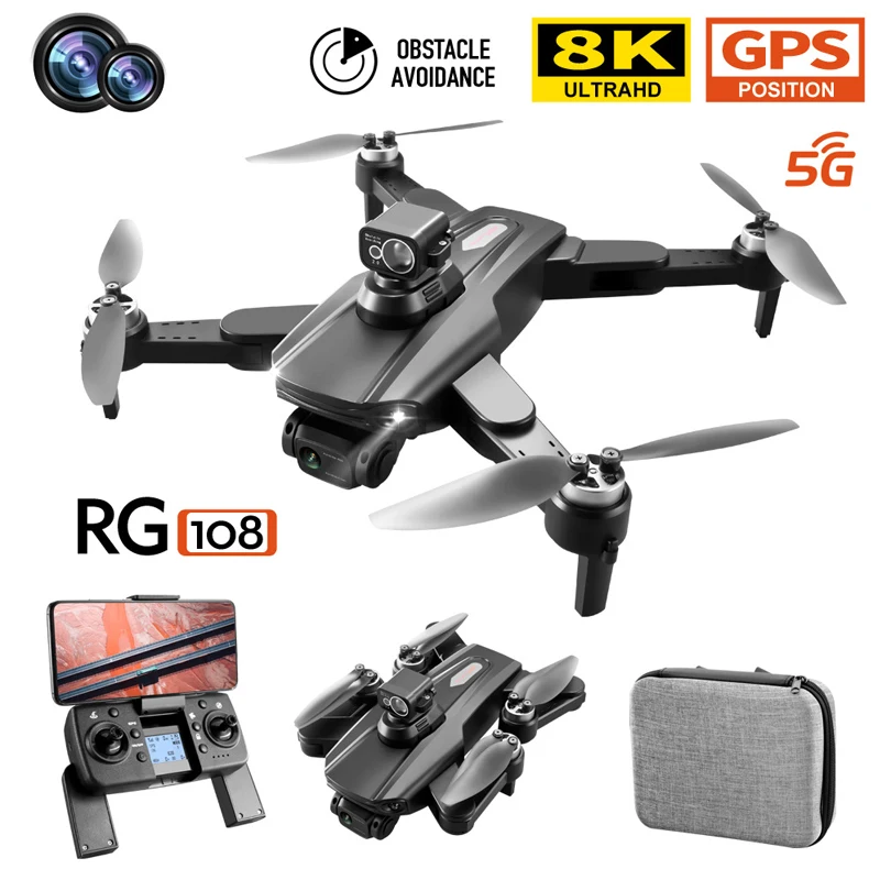 

RG108 GPS Drone 8K High-definition Dual Camera Aerial Photography Brushless Motor Folding Obstacle Avoidance Four Axis Aircraft