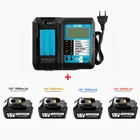 Аккумулятор BL1860B, 18 в, 6000 мА  ч, для аккумуляторной дрели Makita 18VBL1860, BL1840, BL1850, с зарядным устройством DC18RF, 3 А