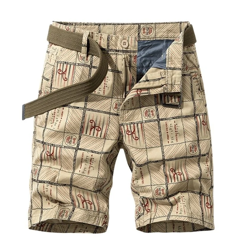 

2022 Summer New Jogger Military Cargo Shorts Men Cotton Casual Loose Big Size Men Short Brand Clothing Printing Cargo Shorts Men