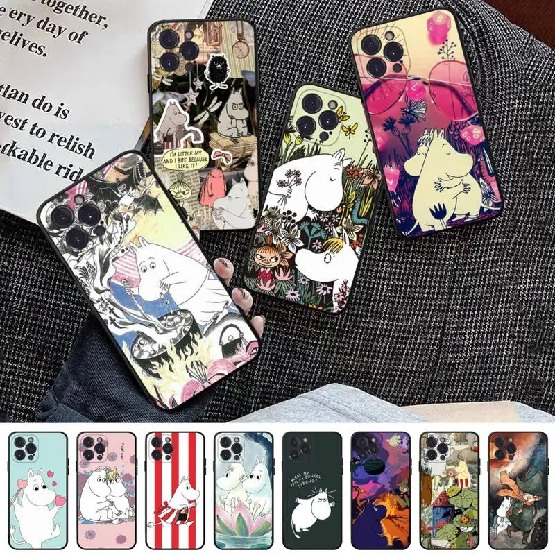 

Comic M-Moomin Cute Hippo Phone Case for iphone 14 13 12 11 Pro Mini Xs Max 8 7 6 Plus X XR Se 2020 Soft Silicone Cover