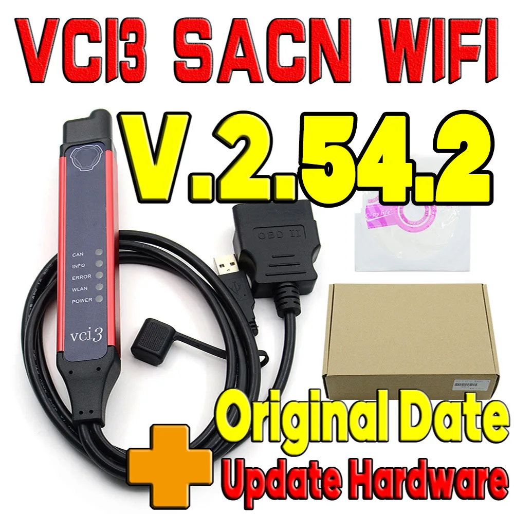

VCI3 V2.54.2 Large Cable Quality A+ SDP3 VCI3 Scanner WIFI for VCI3 Wireless VCI-3 Truck Diagnosis With KEY WIN7 10 Instead VCI2