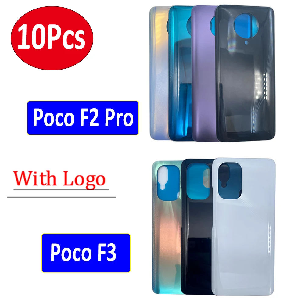 

10 шт., новинка для Xiaomi Poco F2 Pro F3 задняя крышка батарейного отсека, запасные части, корпус с логотипом Poco M3 5G C3