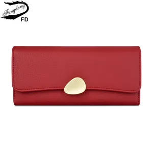 Женский кожаный кошелек Fengdong, черный длинный кожаный кошелек-клатч с отделением для телефона и кредитных карт, с защитой от радиочастотной идентификации, 2019