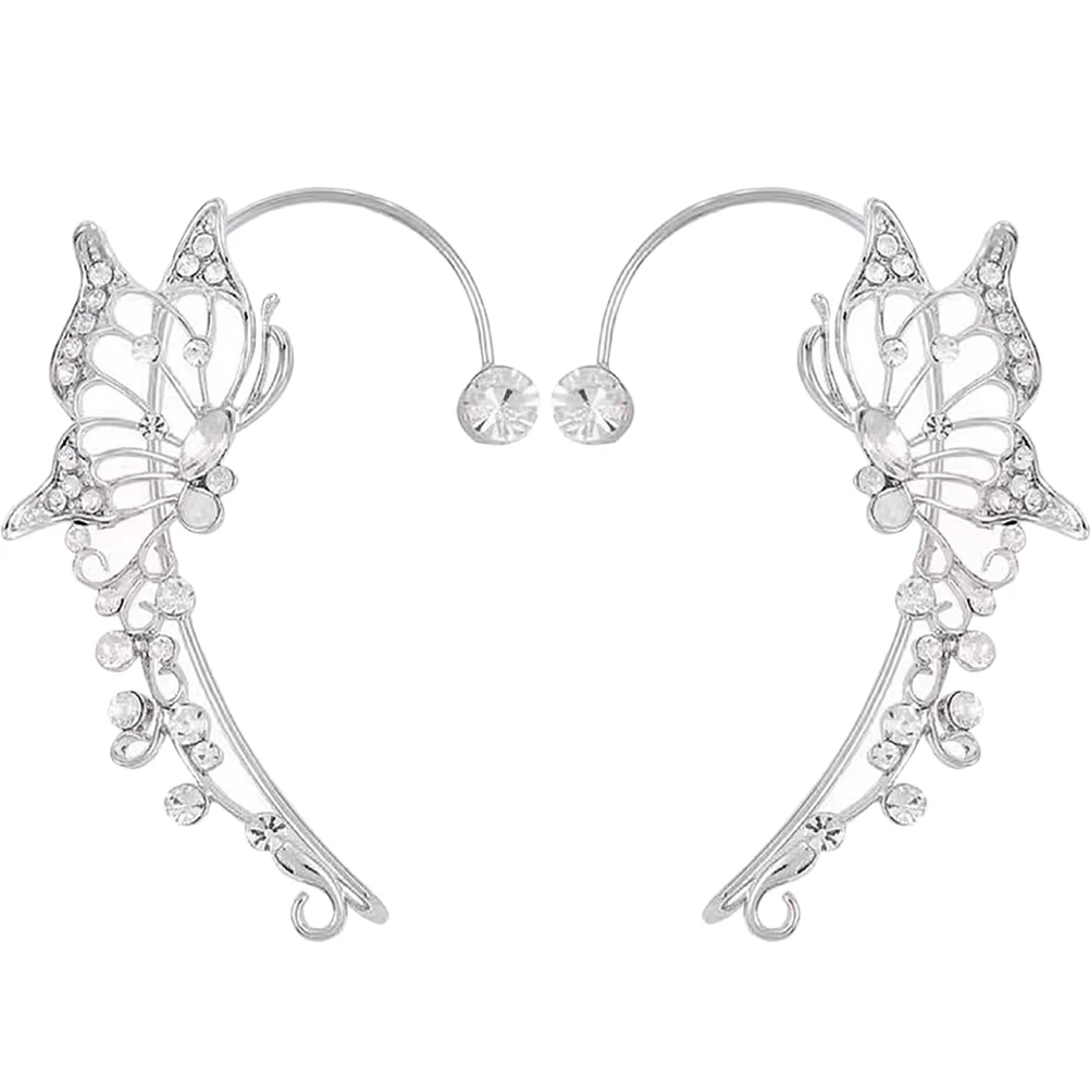 

2pcs Butterflies Cuff Earrings Women Non Piercing Earrings Temperament Cuff Earrings