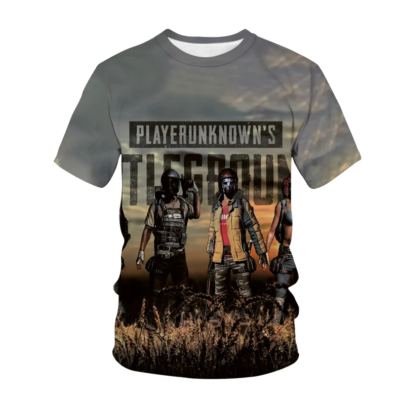 Футболка Playerunknowns Battlegrounds FPS Game PUBG с 3D рисунком для девочек и мальчиков футболка