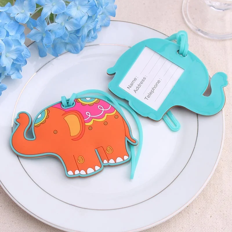 

1PCS X Elephant Luggage Tag Wedding Favors Travel Gift Rubber Baggage Tags Baby Birthday Party Giveaways