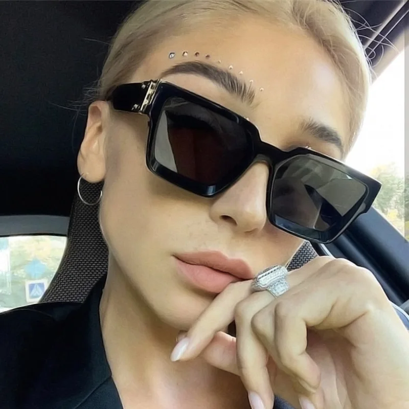 

Retro Millionaire Sunglasses for Women Hip Hop Black Fashion Oversized Square Sunglasses Men UV400 Protection