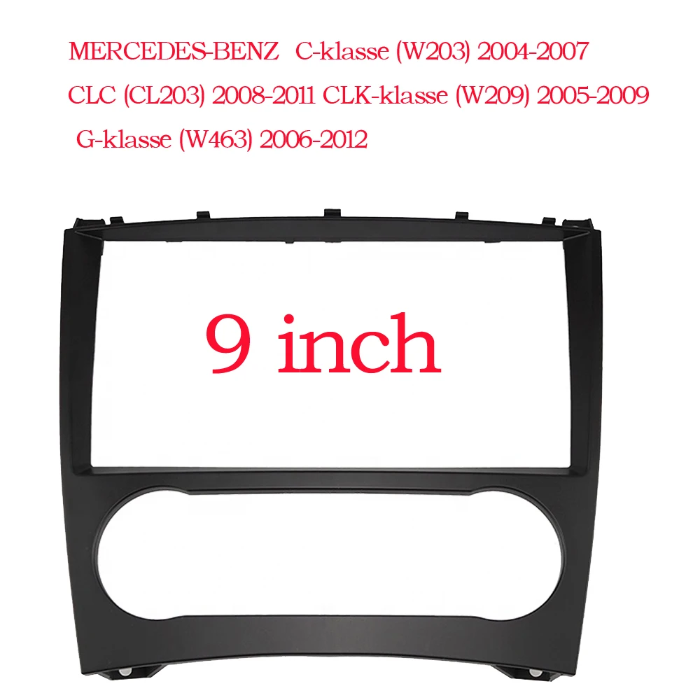 9-дюймовая 2-диночная автомобильная радиорамка для Mercedes Benz C CLASS W203 и GLK C209 CLC
