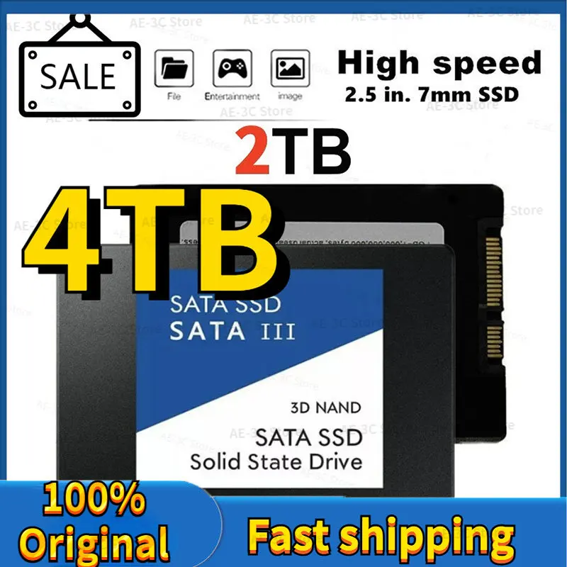 

2023 New Portable SSD 4TB 2TB Hard drive disk sata3 2.5 inch ssd TLC 500MB/s internal Solid State Drives Жесткий диск