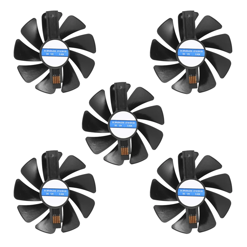 

HOT-5Pcs 95Mm CF1015H12D DC12V Video Card Cooler Cooling Fan For Sapphire NITRO RX480 8G RX 470 4G GDDR5 RX570 4G / 8G
