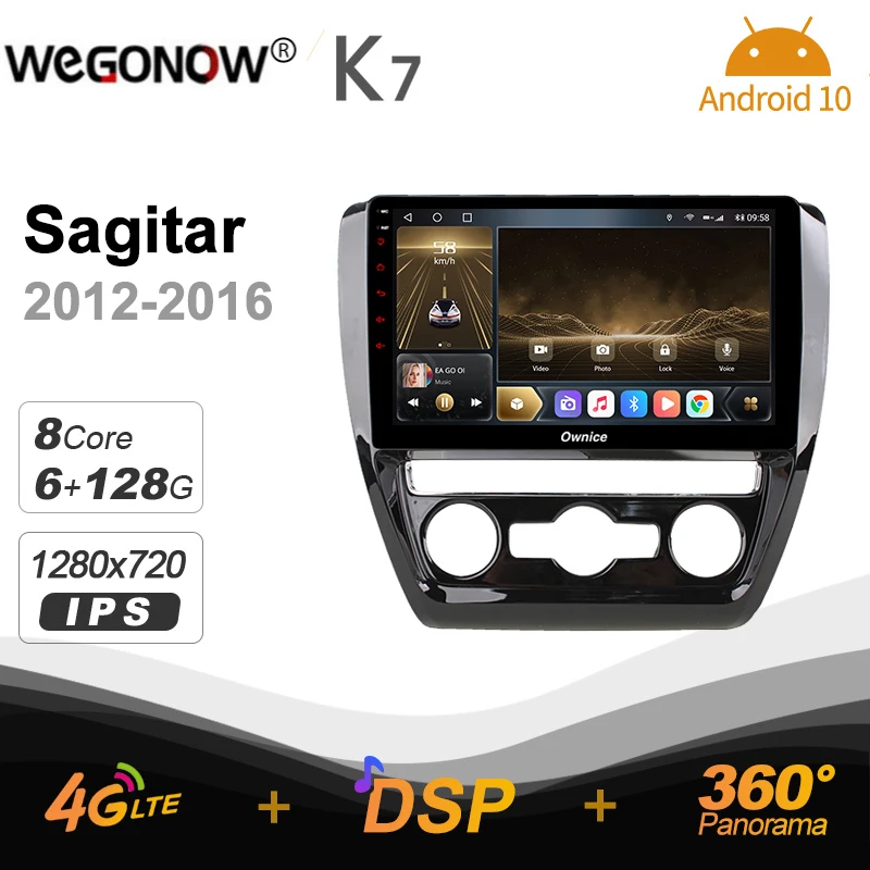 

Автомагнитола Ownice K7 6G + 128G для VW Sagitar 2012-2016, android 10,0, BT 5,0, поддержка интерьера, атмосферная лампа 360 4G LTE 1280*720