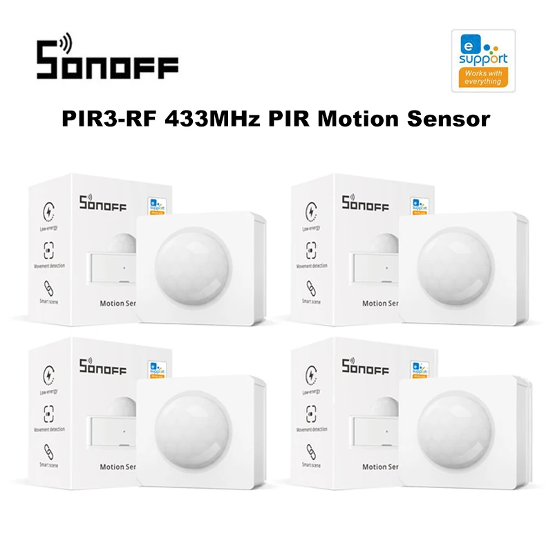 

SONOFF PIR3-RF 433MHz PIR Motion Sensor via eWeLink Dual-mode Switching Security Alarm Notification Work With SONOFF RF Bridge