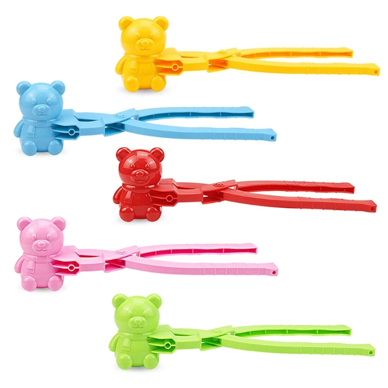 

Kids Outdoor Winter Snowball Maker with Durable Handle Bear Shape Clip Maker 5Colors for Winter Snow Battle for PLAY Set