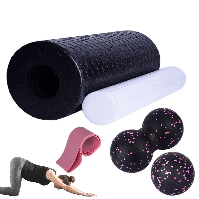 

Muscle Massage Foam Roller Set Foam Massage Kit 5 Pieces Yoga Equipment And Accessories Foam Roller Blocks And Strap Set For