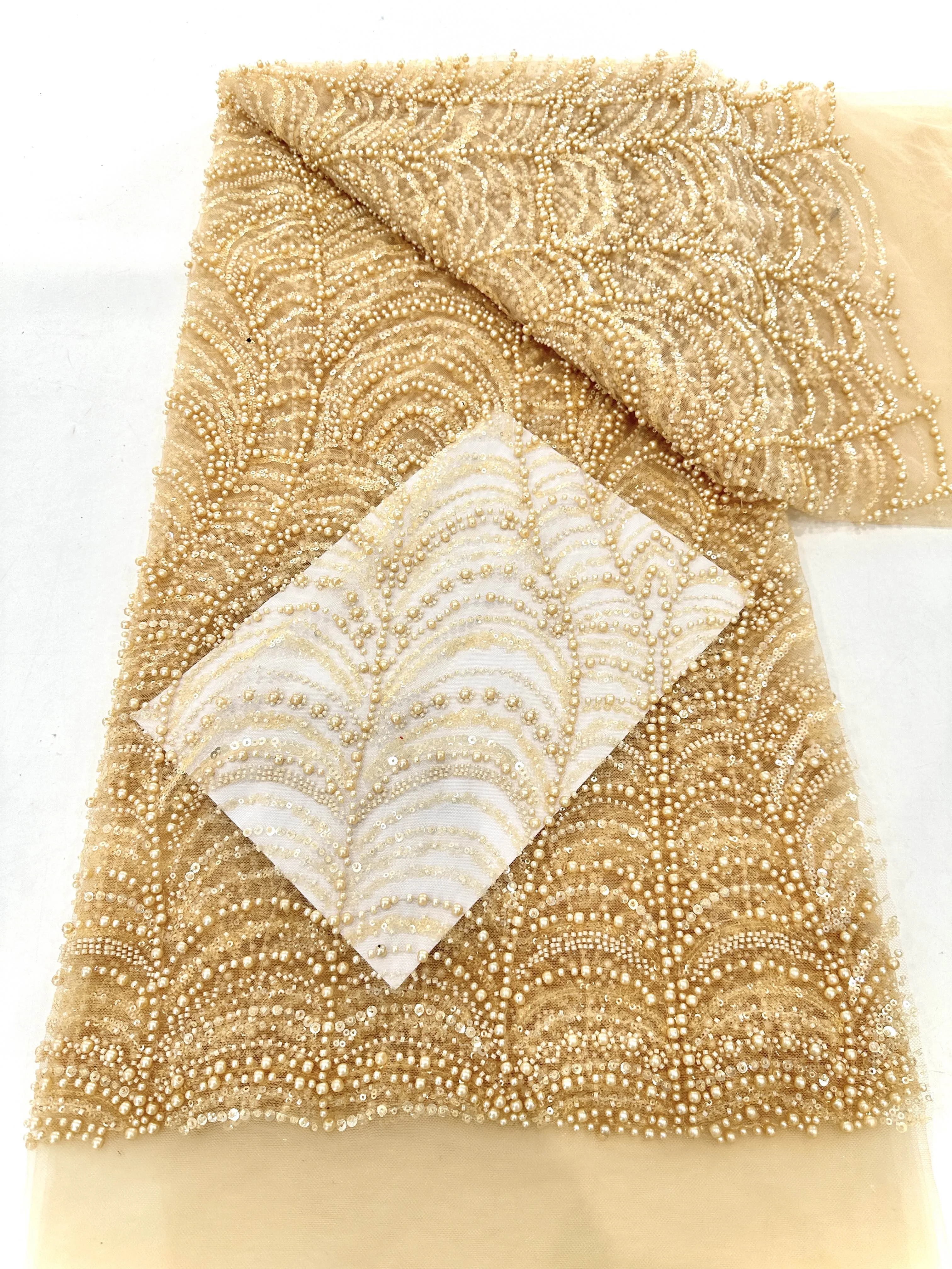 Африканское кружевное полотно с блестками и вышивкой