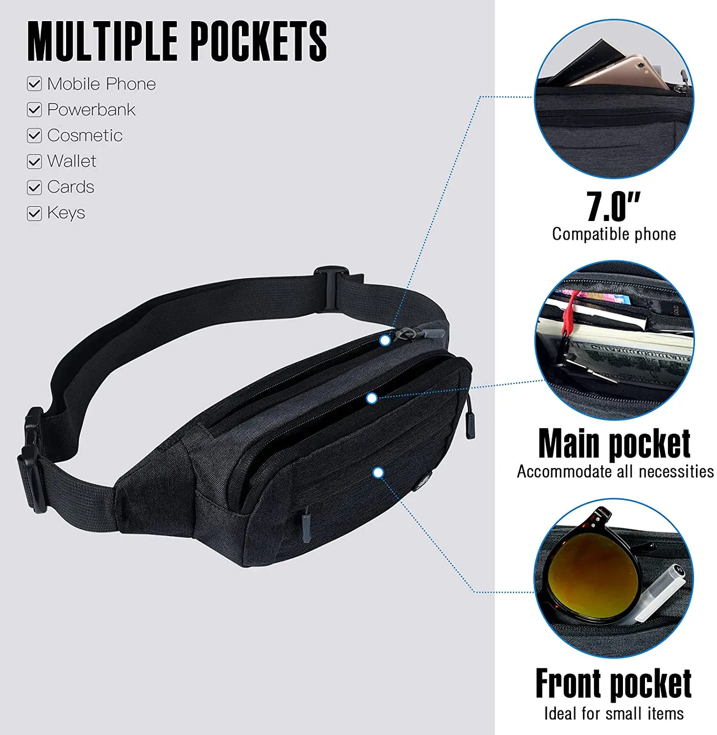 Runners Small Waist Bag, Waist Bag, Running Waist Bag Phanny Waist Bag, Sport Slim Fashion For Jogging Hiking Women Men