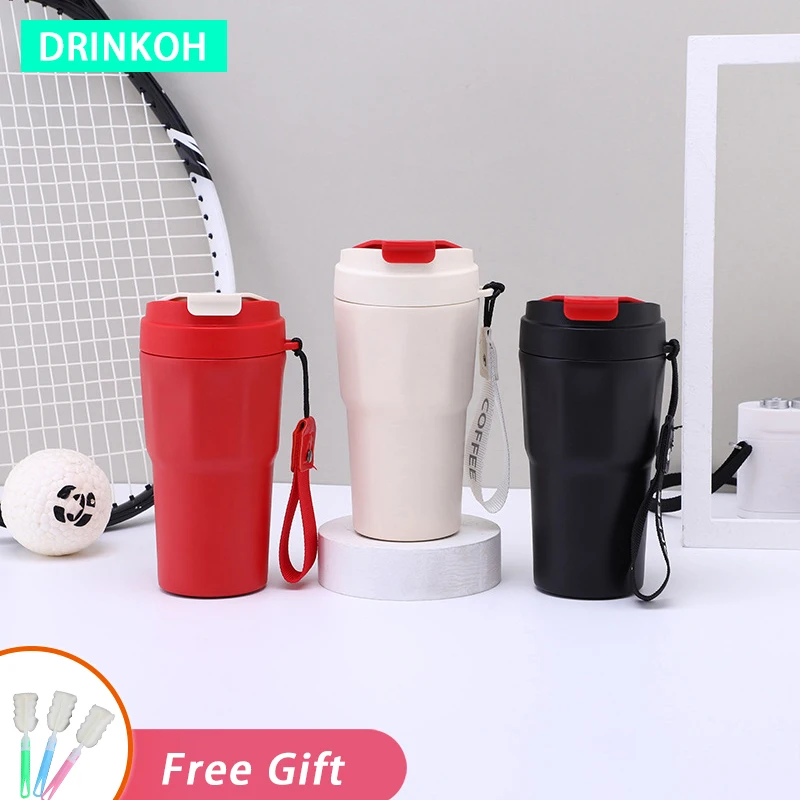 

Portable Travel Thermos Cafe Insulated Cup Creative Thermal Tumbler In-Car Vacuum Flasks Milk Tea Water Bottle 450ml Coffee Mug