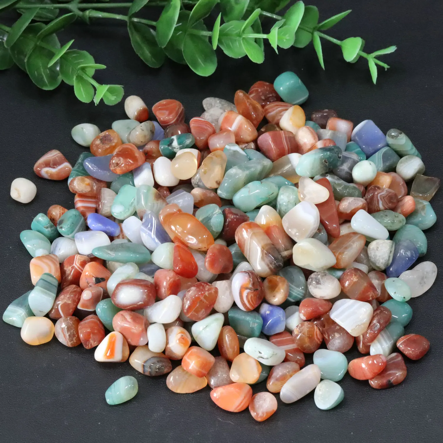 

5-10 мм 100 г натуральный кристалл разноцветный Сумасшедший агатовый гравий обработанный камень украшение для дома