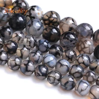 black white dragon vein agates beads natural stone round loose spacers beads for jewelry making diy bracelets 4 6 8 10 12mm 15