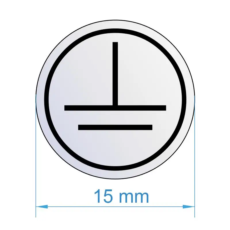 

1200pcs 15mm GROUND CONNECTION earthed circuit Silver PET sticker GU10