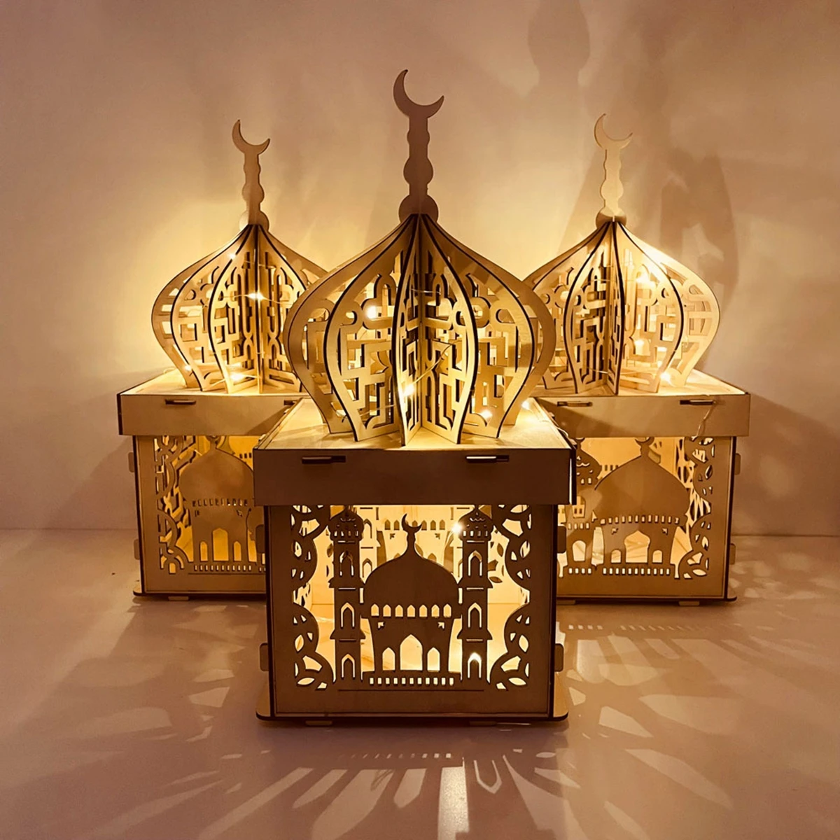 

Eid Mubarak Wooden Palace Ornament Ramadan Decoration For Home 2023 Ramadan Kareem Islamic Muslim Festival Party Decor