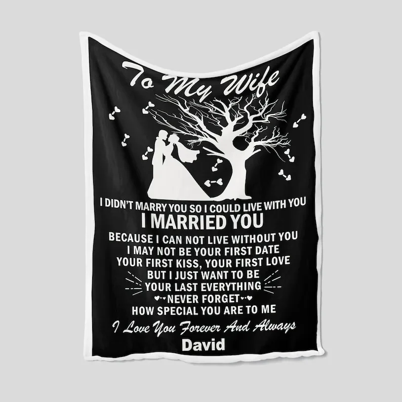 

To My Wife Blanket, Personalized Name Blanket, Couple Blanket, Wedding Blanket, Anniversary Blanket, Blanket For Gifts
