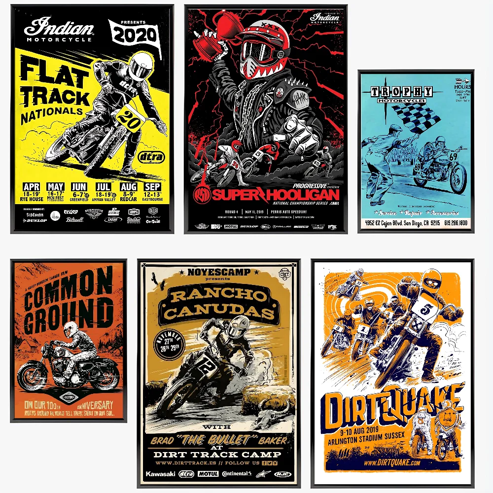 Винтажный 24-горские мотоциклетные гонки чемпионата мира постер бумажный принт