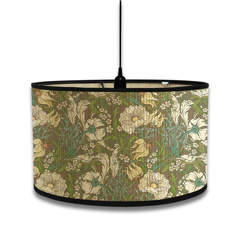 

Ручной бамбуковый абажур с зелёным узором