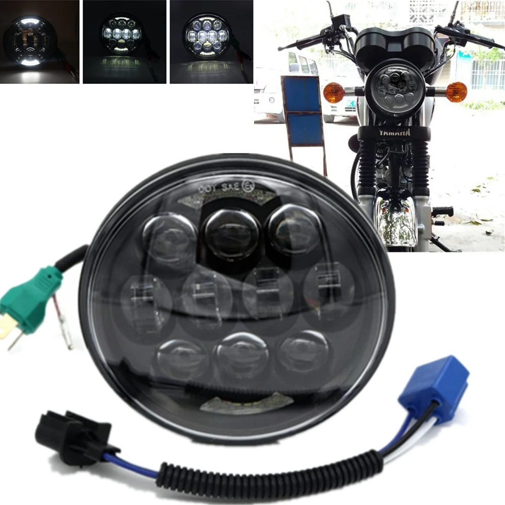 

80W 5 3/4 5.75 inch LED Headlight With DRL For Sportster Iron 883 1200 Dyna Street Bob FXDB Motorcycle Accessories