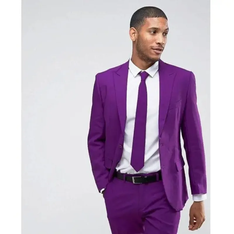 Костюм мужской из двух предметов минималистичный облегающий однобортный сасуал