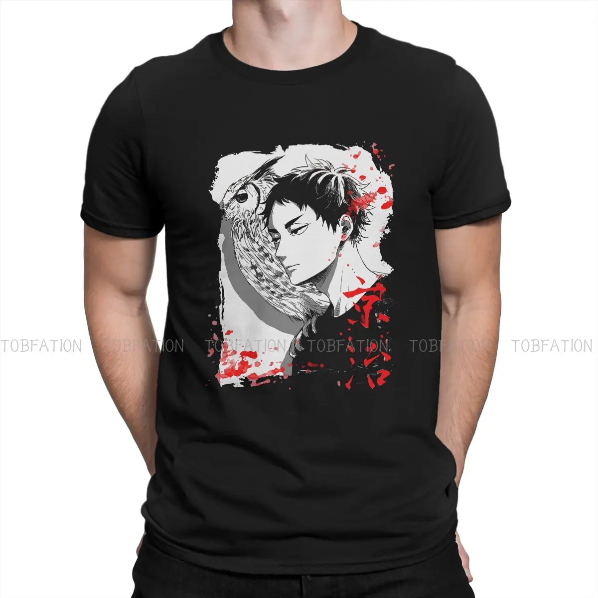 

Keiji Hipster TShirts Haikyuu Volleyball Team Male Graphic Pure Cotton Tops T Shirt Round Neck