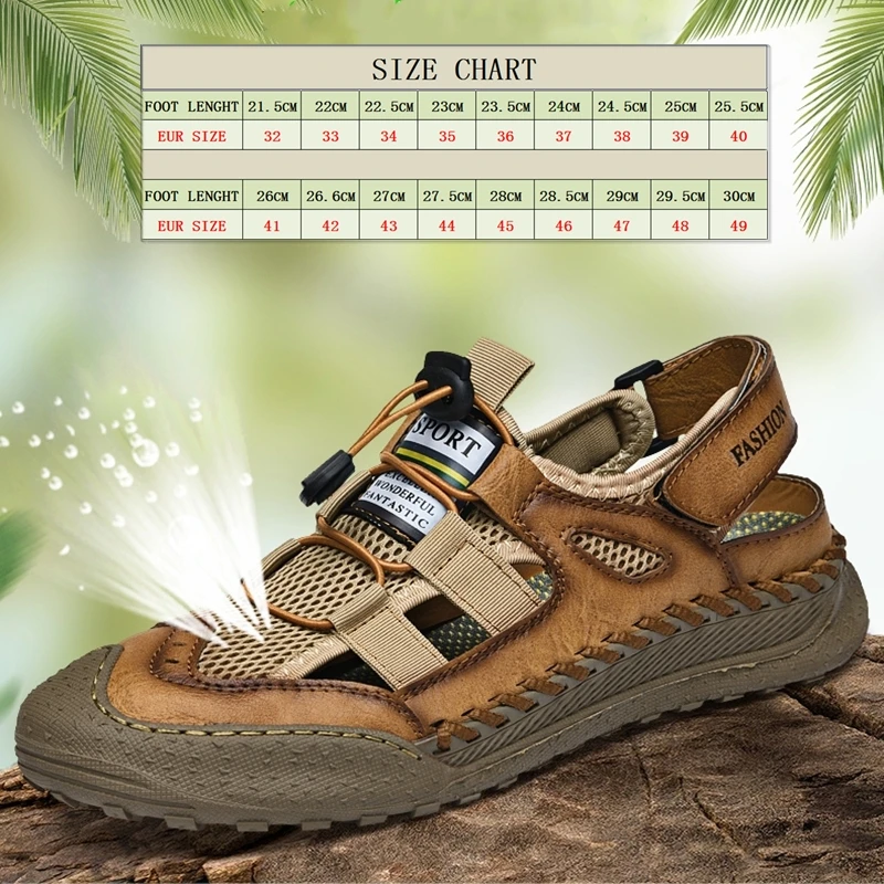 Сандалии мужские кожаные Классические римские сандалии уличные кроссовки