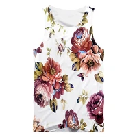 wholesale price 2022 summer trending sleeveless garments big flowers print casual s 6xl chic man elastic sport tops dropshipping