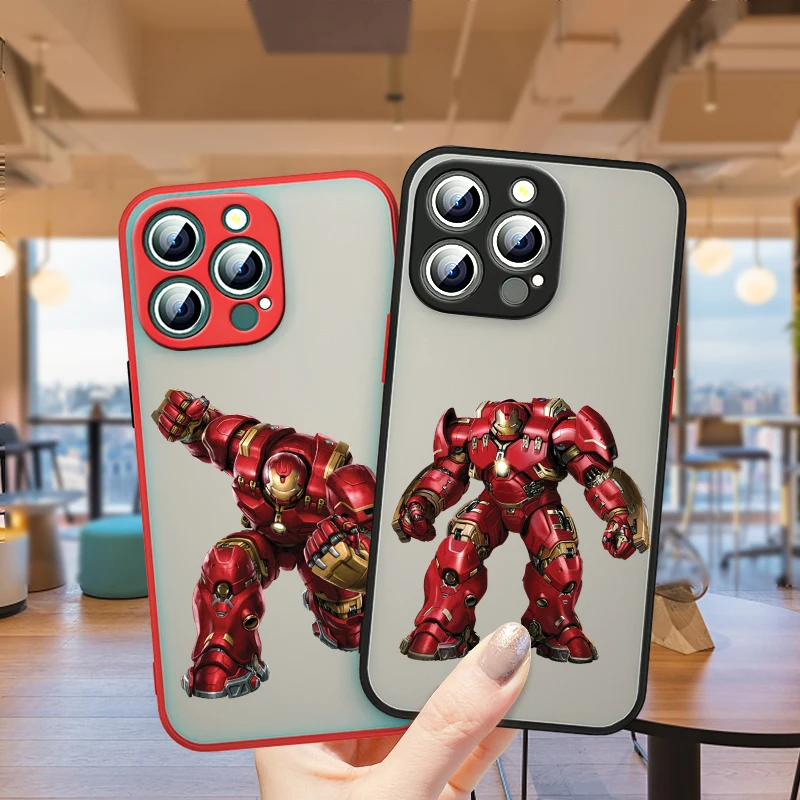 

Iron Man Avengers Marvel For Apple iPhone 13 12 11 Pro Max Mini XS Max X XR 6 7 8 Plus SE Frosted Translucent Phone Case